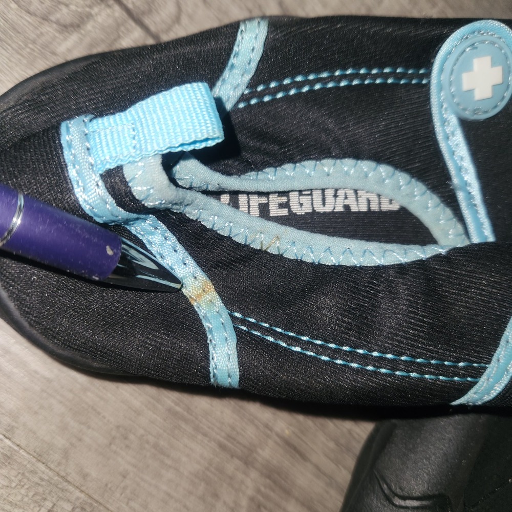 Lifeguard Water Shoes Black Blue Five Toe Barefoot Beach Aqua Socks Mens Womens - Picture 9 of 14